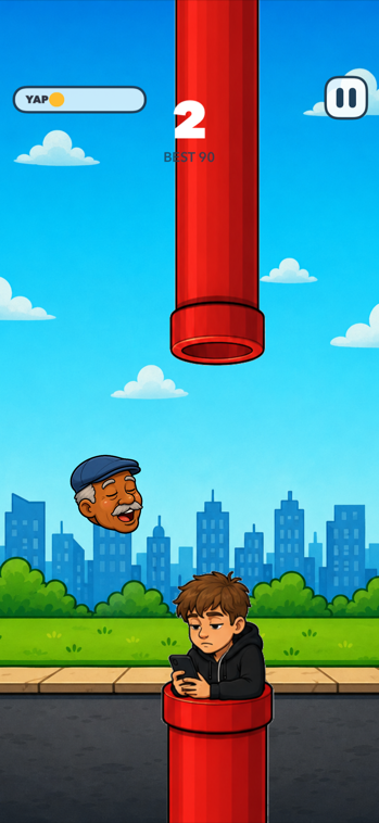 YappyUnc gameplay — dodging a pipe